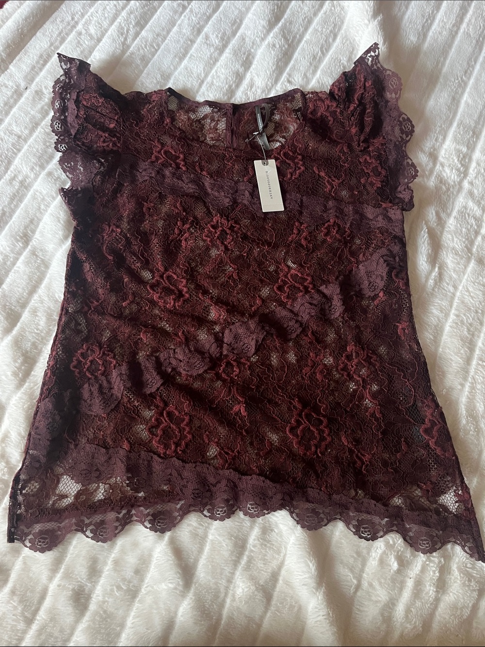 Anthropologie Sheer Lace Tee NWT - Picture 2 of 8